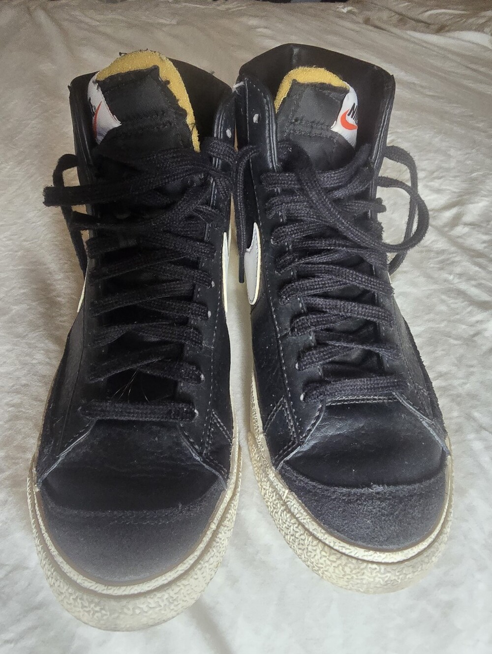 Nike Black High-Top Sneakers with White Swoosh  8